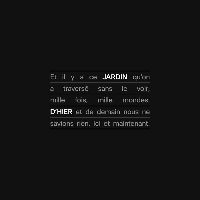 Parfum d'intérieur, Jardin d’hier