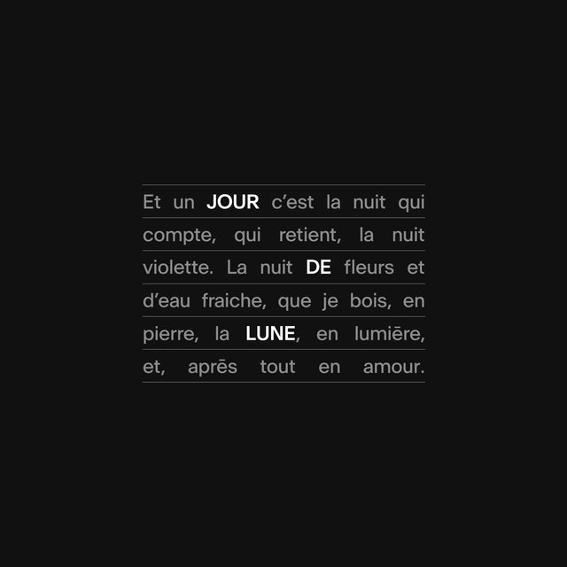 Parfum d'intérieur, Jour de lune